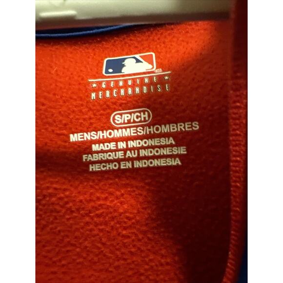 Chicago Cubs Shirt 1/4 ZIp Pullover Fleece Sweater Mens Small Blue MLB - Picture 2 of 8